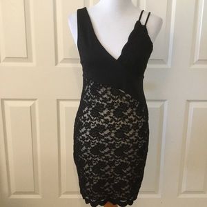 New Free People Lower East Side Black Lace Mini Dress Size Medium